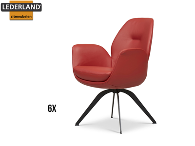 Lederland AMSTERDAM Showroommodel Garry | 6x eetkamerstoelen