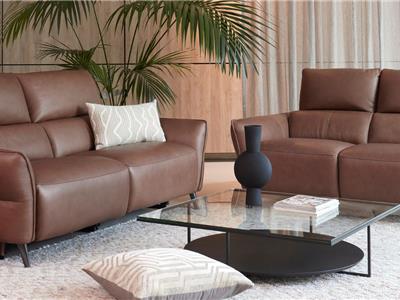 Lederland BEVERWIJK Showroommodel Abbot 2 + 2,5 zits + 2 elec.relax