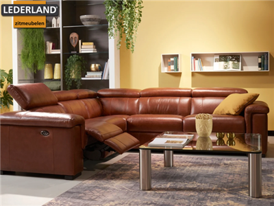 Lederland BEVERWIJK Showroommodel Hoekopstelling Atlantis +  2 elec. rlx 275 x 245
